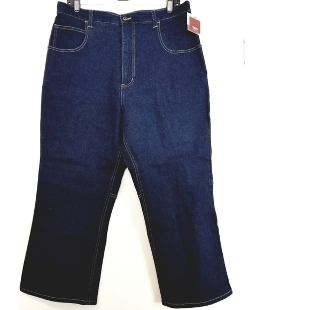 Mossimo NWT Women's High Rise Indigo Crop Mom Jeans Dark Wash Denim